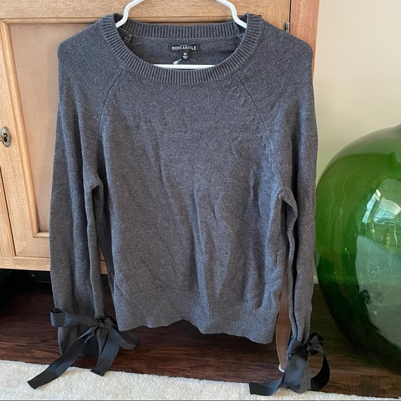 Jcrew mercantile tie sleeve sweater - Picture 1 of 3